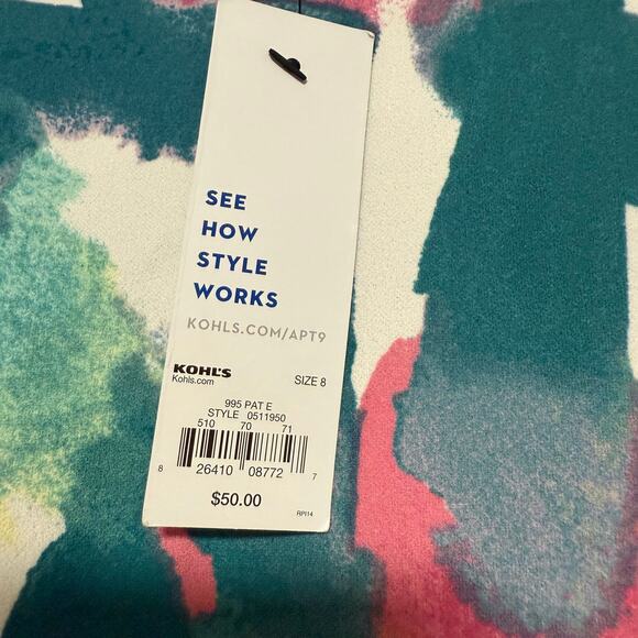 Apt.9 New Women's Abstract Sleeveless Sheath Dress Size 8 - Picture 10 of 14